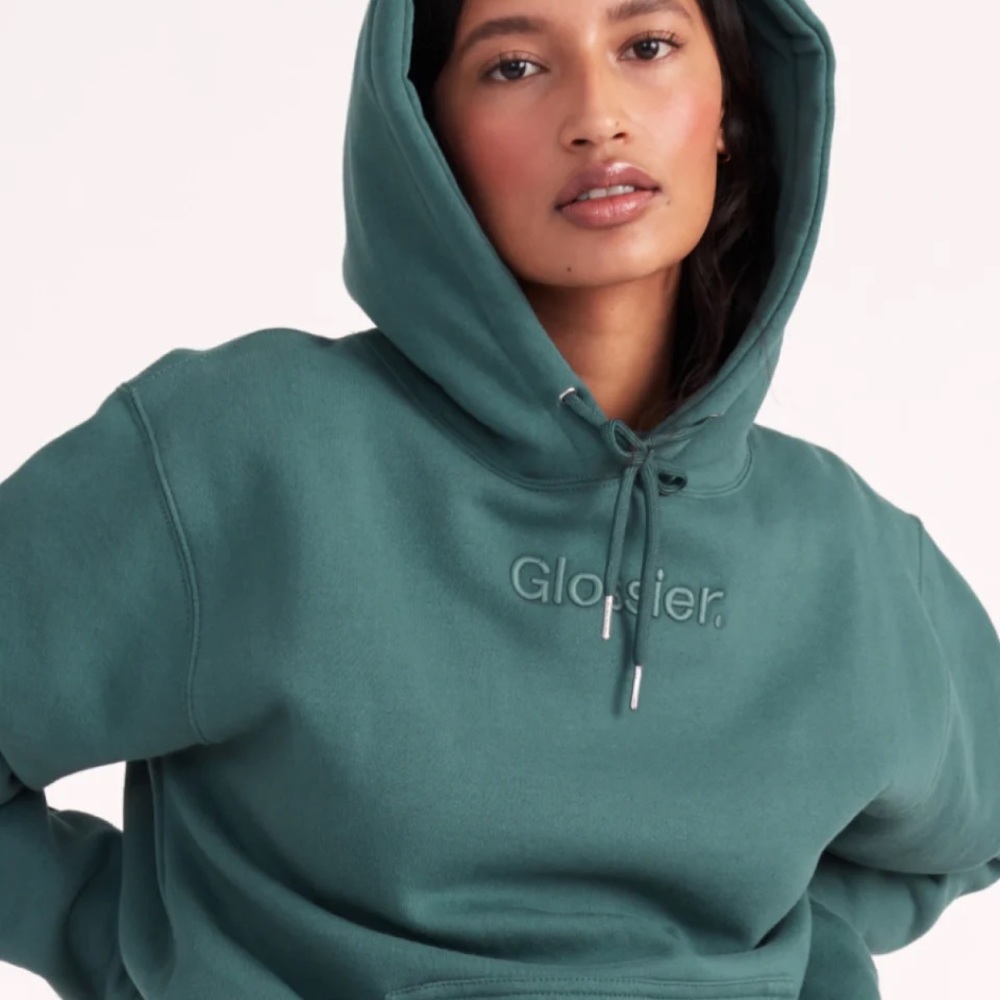 Glossier limited edition Embroidered Soft Sage Hoodie size M